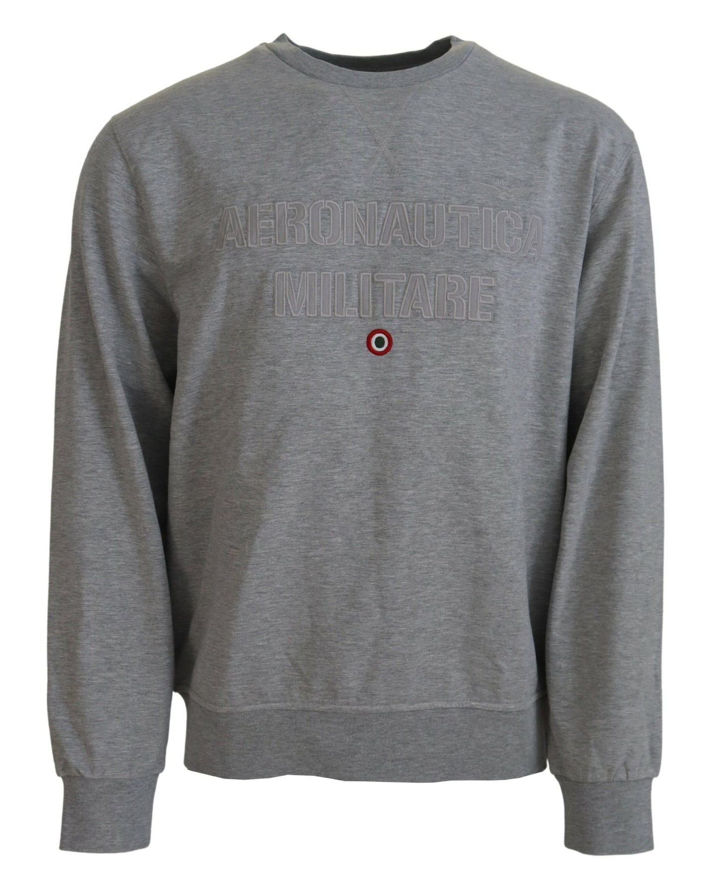 Aeronautica Militare Elegant Gray Pullover Sweater