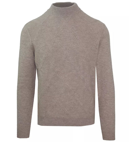 Malo Diamond Stitch Wool Cashmere Turtleneck