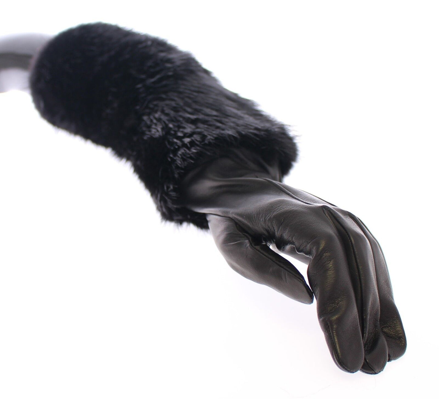 Dolce & Gabbana Elegant Elbow-Length Beaver Fur Gloves