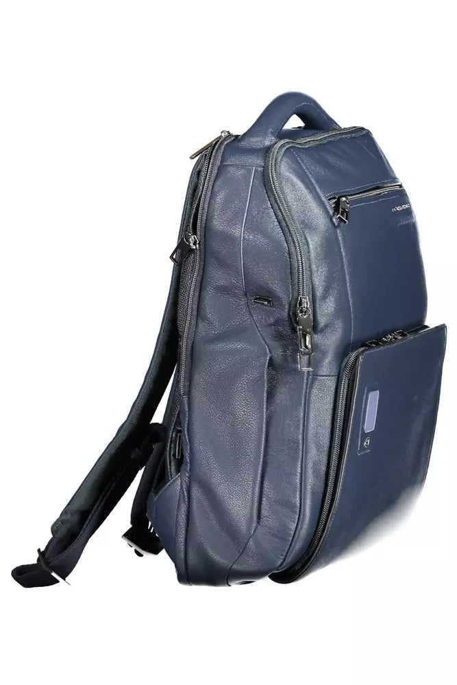 Piquadro Blue Leather Men Backpack