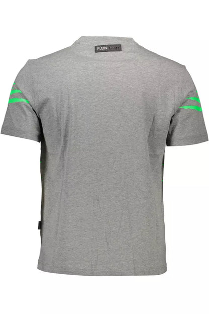 Plein Sport Gray Cotton Men T-Shirt