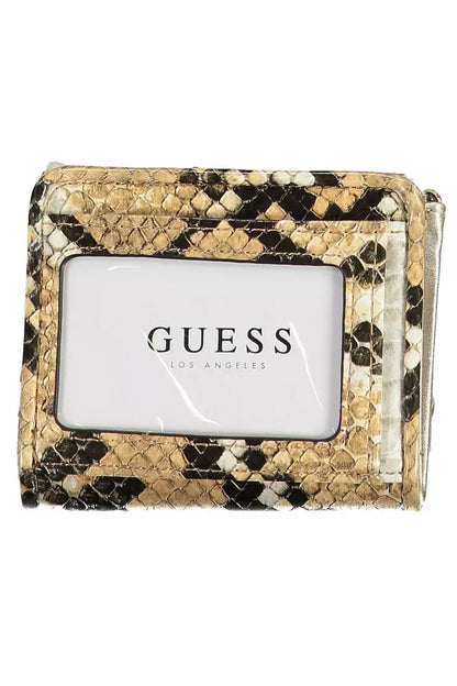 Guess Jeans محفظة بيج أنيقة مع لمسات متباينة