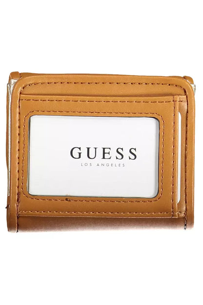 محفظة Guess Jeans Chic باللون البني مع تفاصيل متباينة