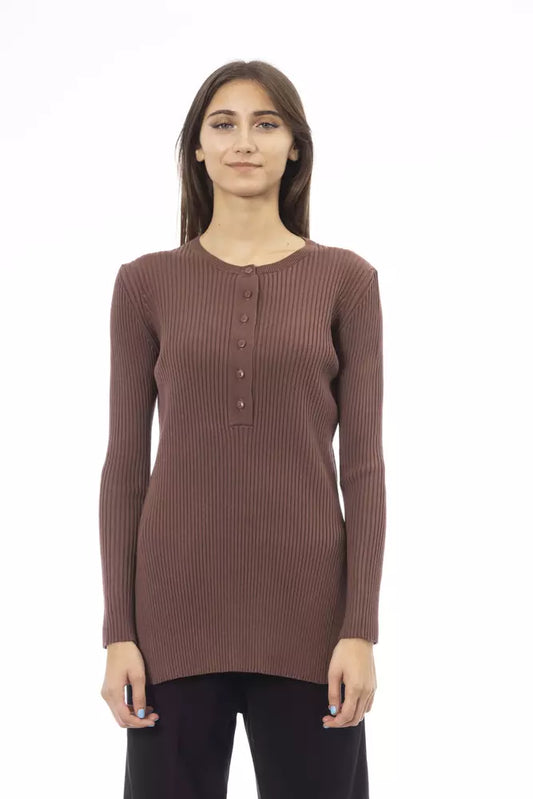 Alpha Studio Brown Viscose Women Sweater