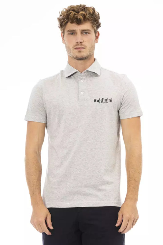 Baldinini Trend Gray Cotton Men Polo