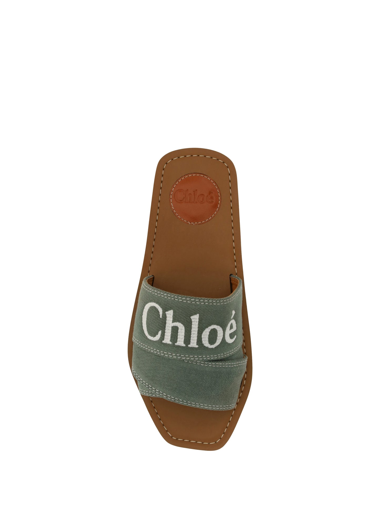 شبشب من القطن باللون الأخضر الغابة الأنيق من Chloé