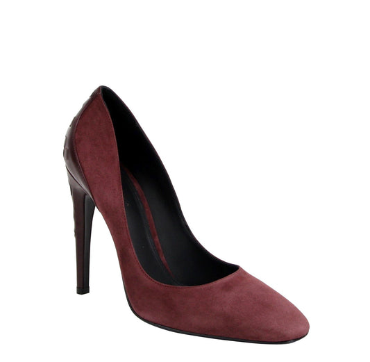 حذاء نسائي من Bottega Veneta مصنوع من الجلد السويدي الوردي الداكن بكعب فاخر