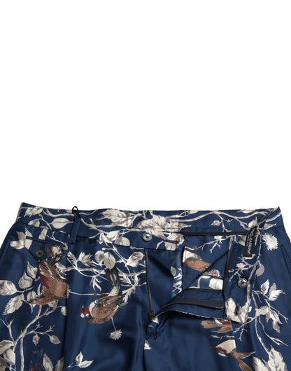 Dolce & Gabbana Silken Floral Bermuda Shorts in Blue