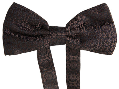 Dolce & Gabbana Elegant Silk Brown Bow Tie