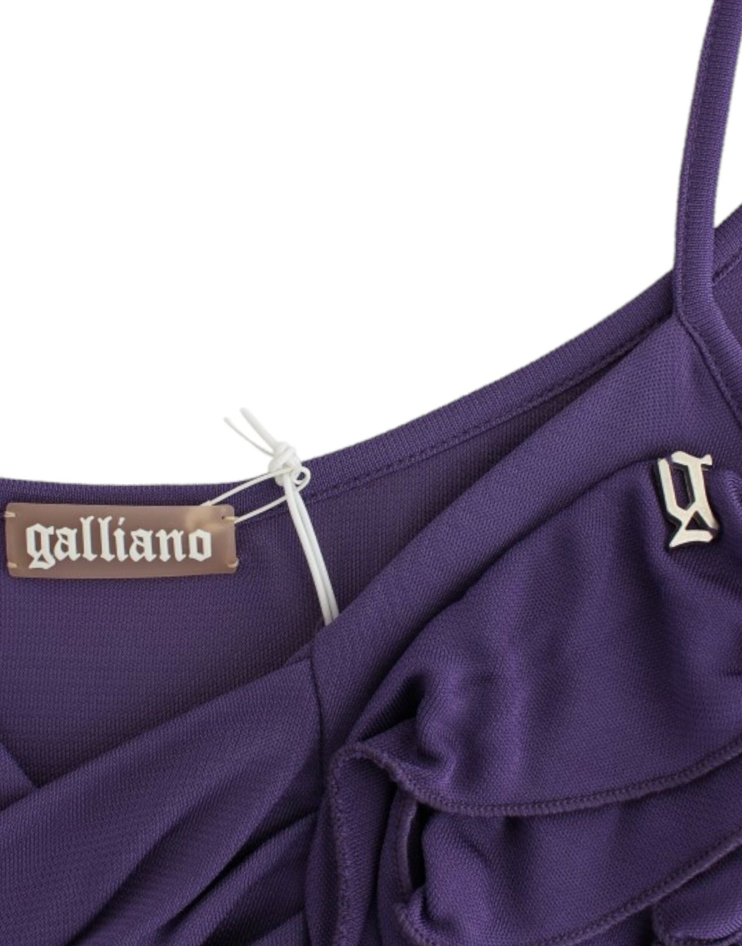 John Galliano Elegant Purple Jersey Cocktail Dress