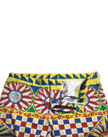 Dolce & Gabbana Multicolor Print Bermuda Shorts