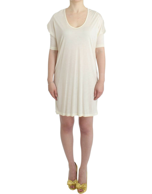 Costume National Chic White Modal Above-Knee Dress