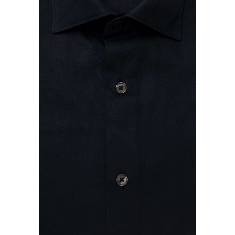 Bagutta Blue Cotton Men Shirt