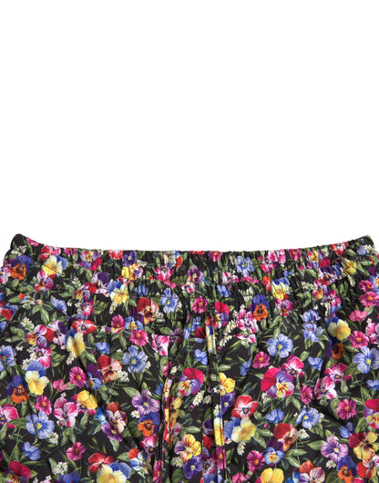 Dolce & Gabbana Vibrant High Waist Floral Shorts