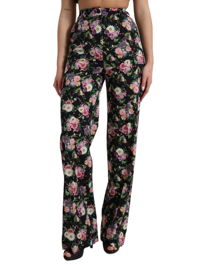 Dolce & Gabbana Floral High Waist Wide Leg Pants