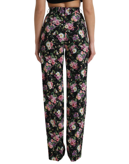 Dolce & Gabbana Floral High Waist Wide Leg Pants