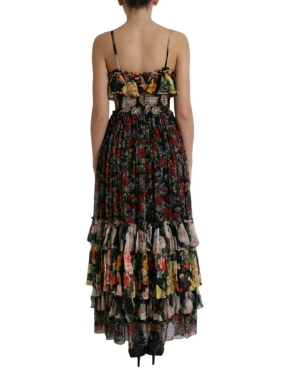 Dolce & Gabbana Vibrant Silk Floral Maxi Dress