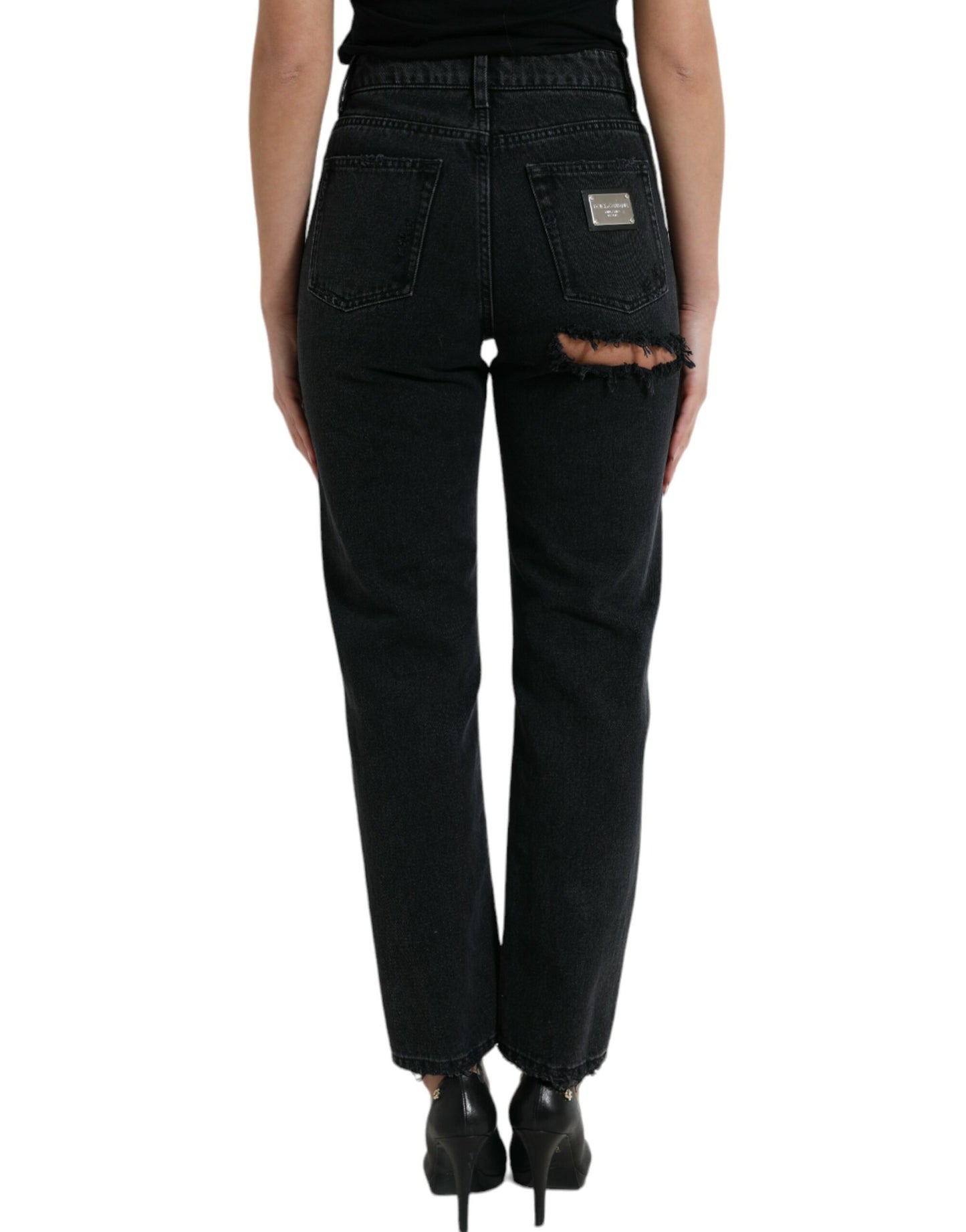 Dolce & Gabbana Elegant High-Waist Black Stretch Jeans