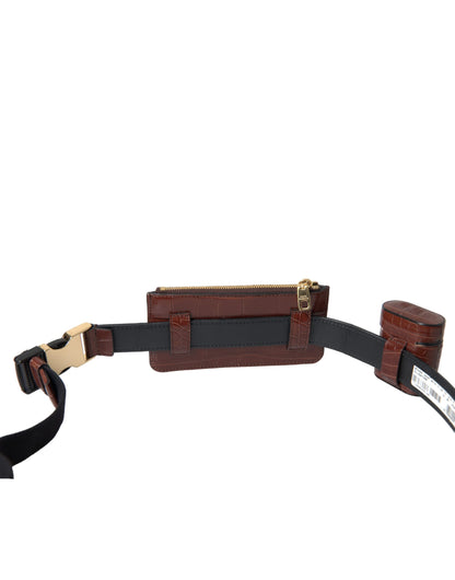 دولتشي آند غابانا Airpod الجلدي الأنيق ومحفظة العملات المعدنية الثنائية