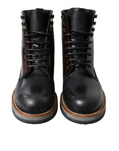 Dolce & Gabbana Elegant Bi-Color Leather Boots