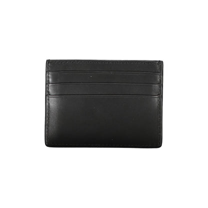 Tommy Hilfiger Chic Black Leather Card Holder with Contrast Detailing