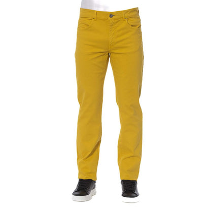 Trussardi Jeans Yellow Cotton Men Pants