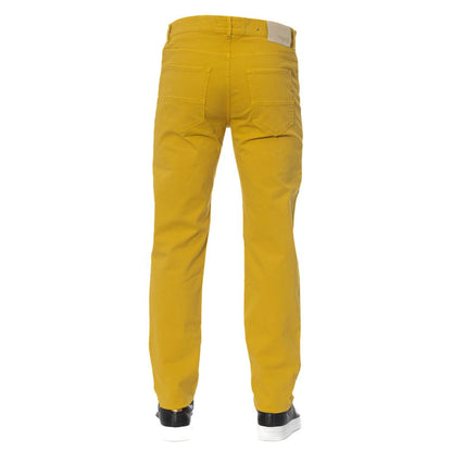 Trussardi Jeans Yellow Cotton Men Pants