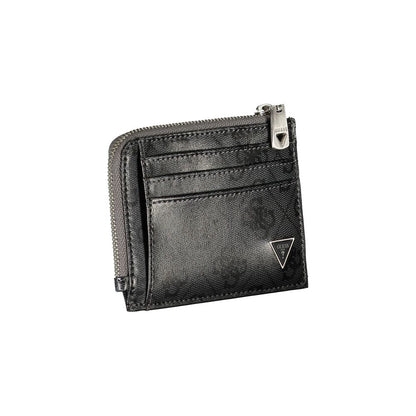 Guess Jeans Sleek Black Leather Wallet with Contrasting Accents