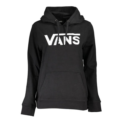 Vans Sleek Black Hooded Fleece Sweatshirt with Logo