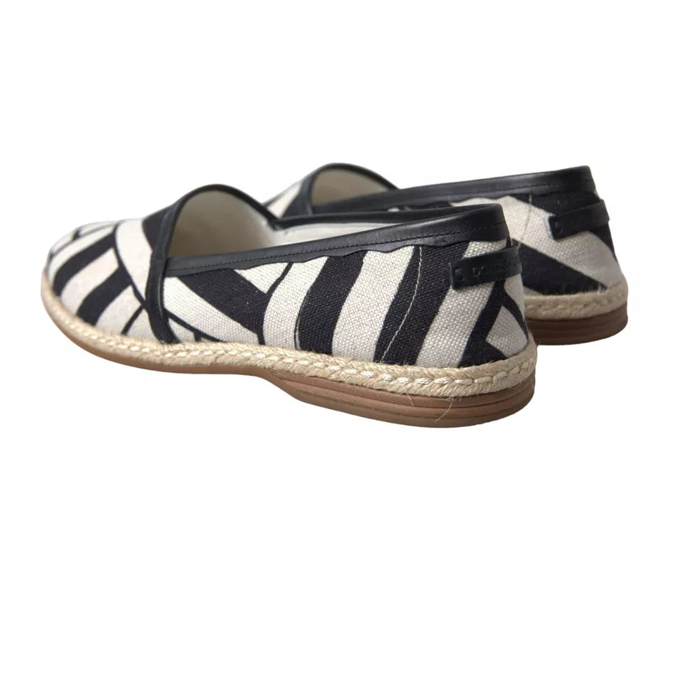 Dolce & Gabbana Elegant Striped Leather Espadrilles