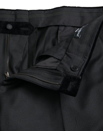 دولتشي آند غابانا سروال رجالي من الحرير الأسود