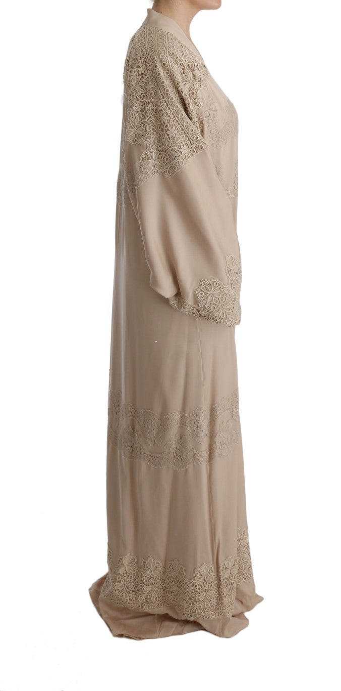Dolce & Gabbana Elegant Beige Cape Kaftan Dress