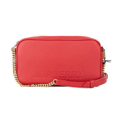 محفظة بربري صغيرة الحجم مصنوعة من الجلد باللون الأحمر المرصوف بالحصى
