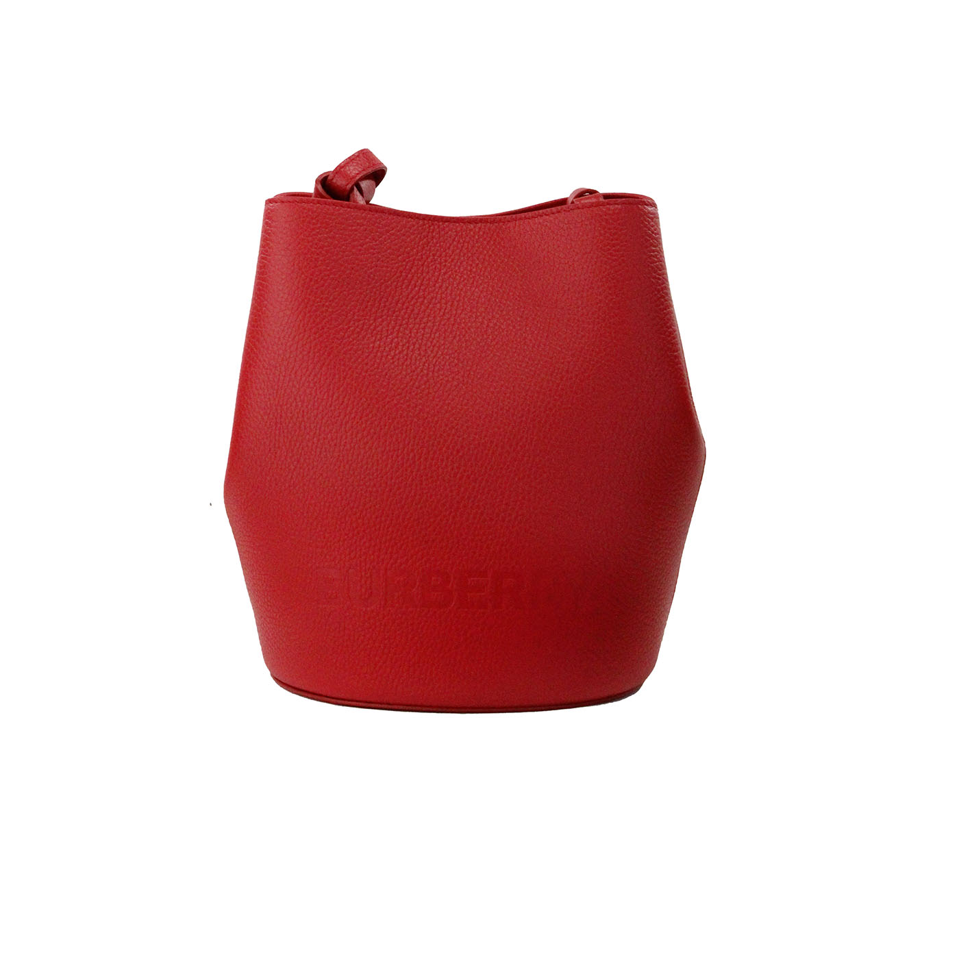 حقيبة بربري لورن صغيرة من الجلد باللون الأحمر المرصوف بالحصى