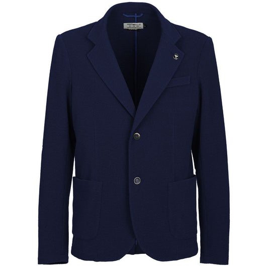 Fred Mello Chic Blue Cotton Blend Jacket for Men