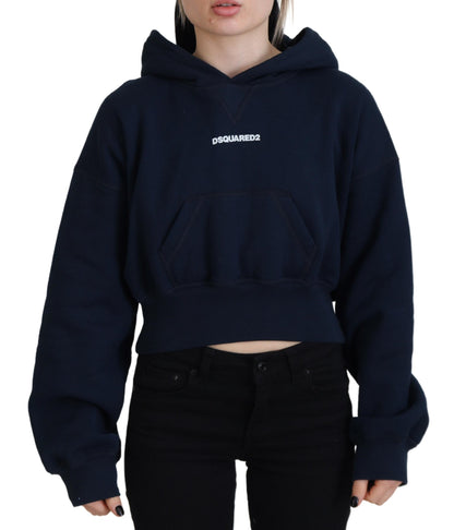 سترة Dsquared² بغطاء للرأس وأكمام طويلة وطبعة شعار أزرق