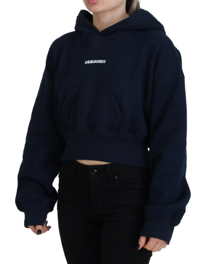 سترة Dsquared² بغطاء للرأس وأكمام طويلة وطبعة شعار أزرق