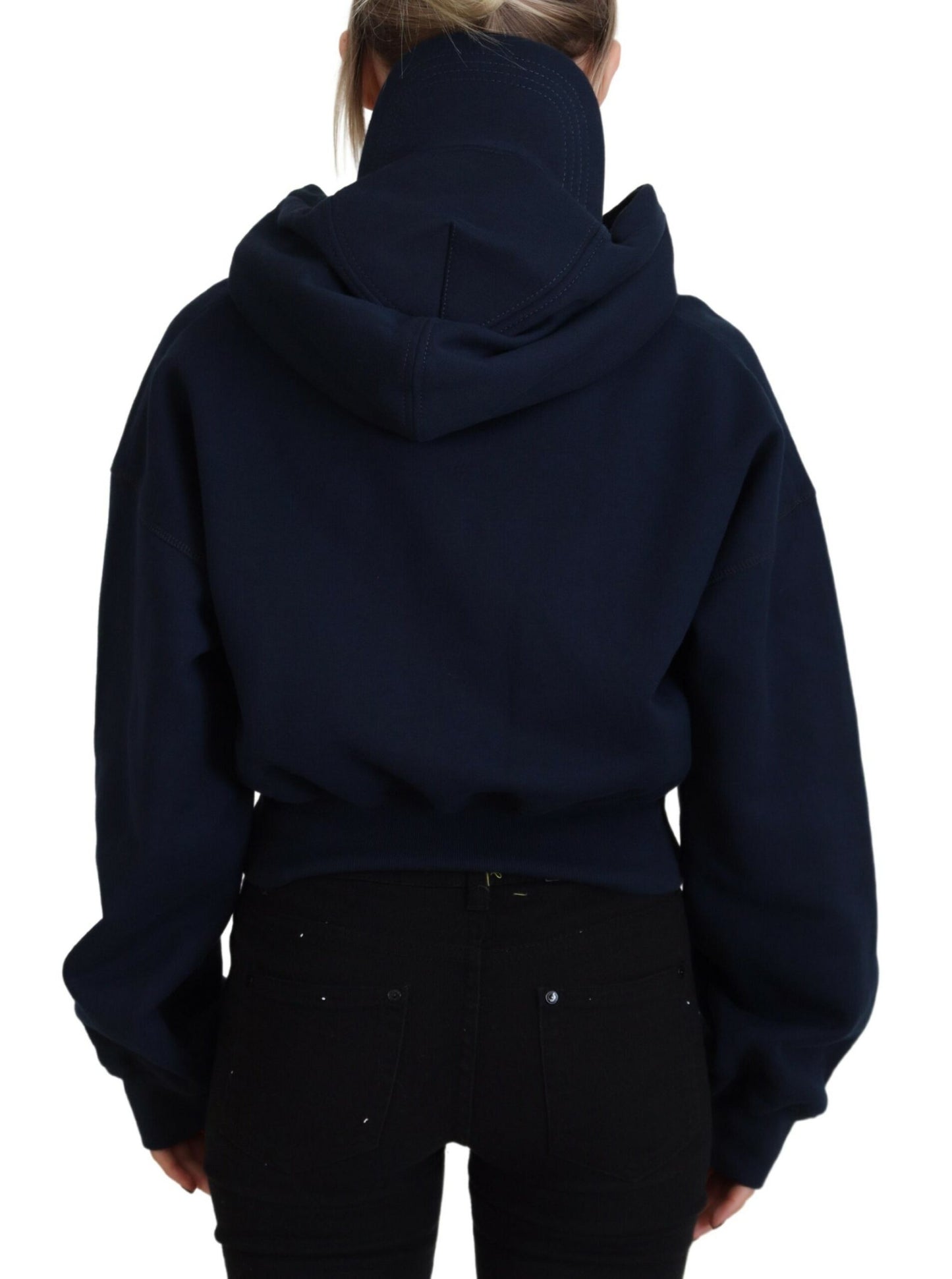 سترة Dsquared² بغطاء للرأس وأكمام طويلة وطبعة شعار أزرق