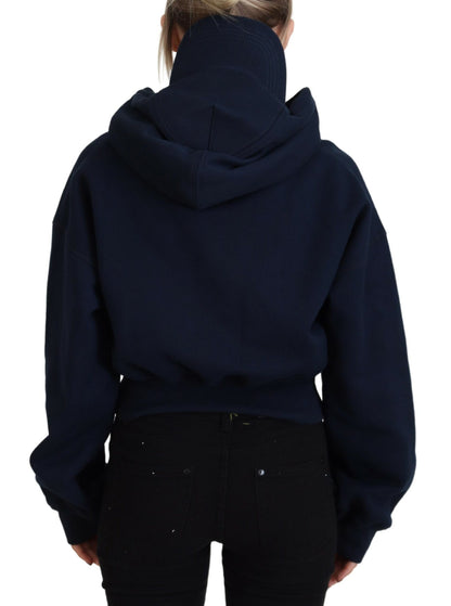 سترة Dsquared² بغطاء للرأس وأكمام طويلة وطبعة شعار أزرق