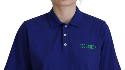 Dsquared² Blue Collared Writings Polo Short Sleeves T-shirt