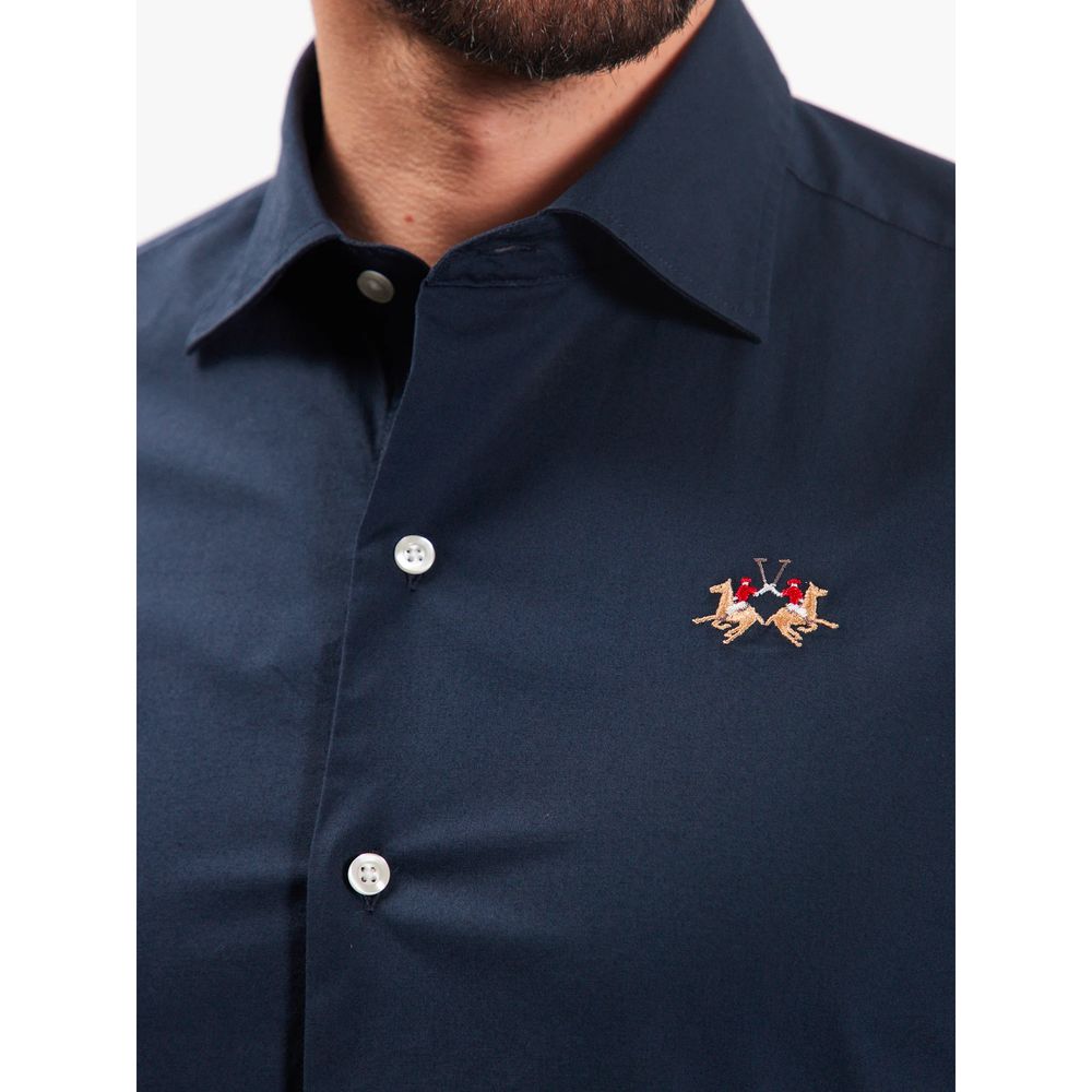 La Martina Blue Cotton Shirt