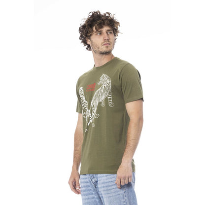 Cavalli Class Green Cotton Men T-Shirt