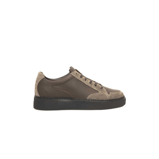 Cerruti 1881 Beige Leather Mens Sneaker