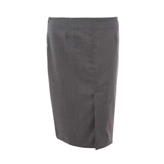 Lardini Chic Gray Wool Pencil Skirt