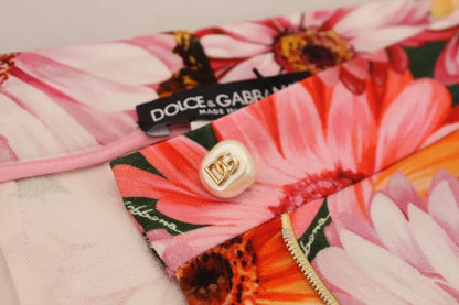 Dolce & Gabbana Multicolor Floral High Waist Cropped Pants