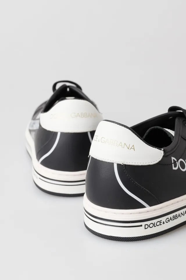 Dolce & Gabbana Black Leather Crown Milano Sneakers Casual Shoes