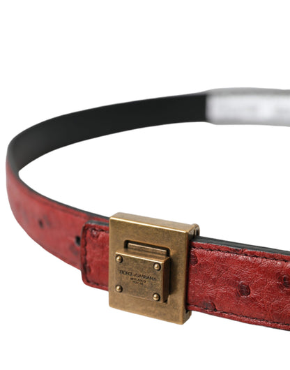 Dolce & Gabbana Brown Leather Square Metal Buckle Belt