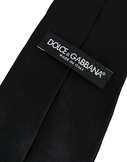 Dolce & Gabbana Black Solid Silk Adjustable Tie Men