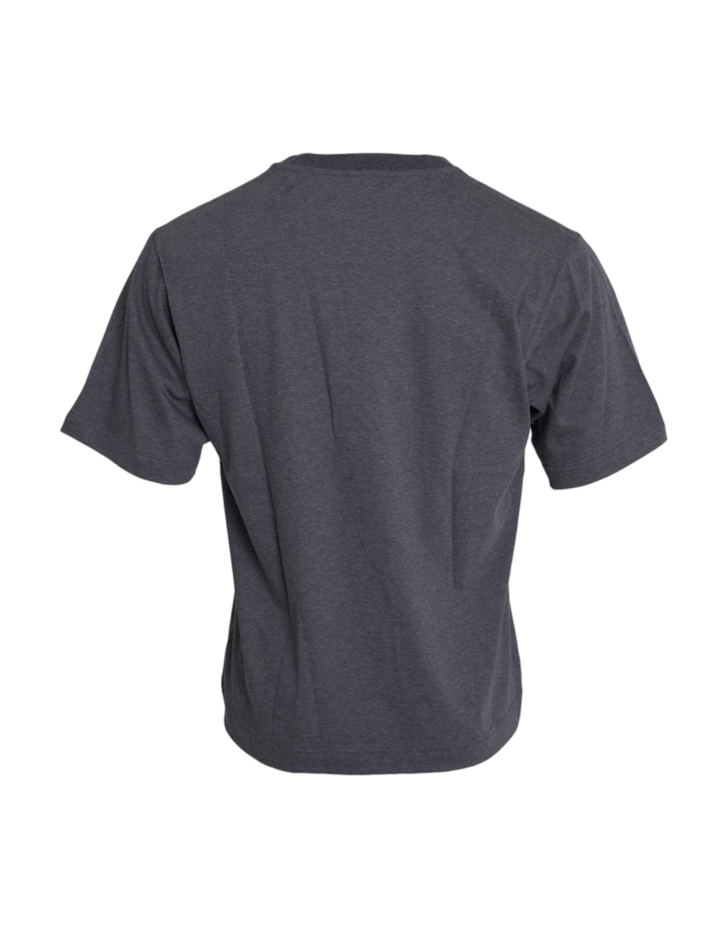 Dolce & Gabbana Gray Cotton Round Neck Short Sleeve T-shirt