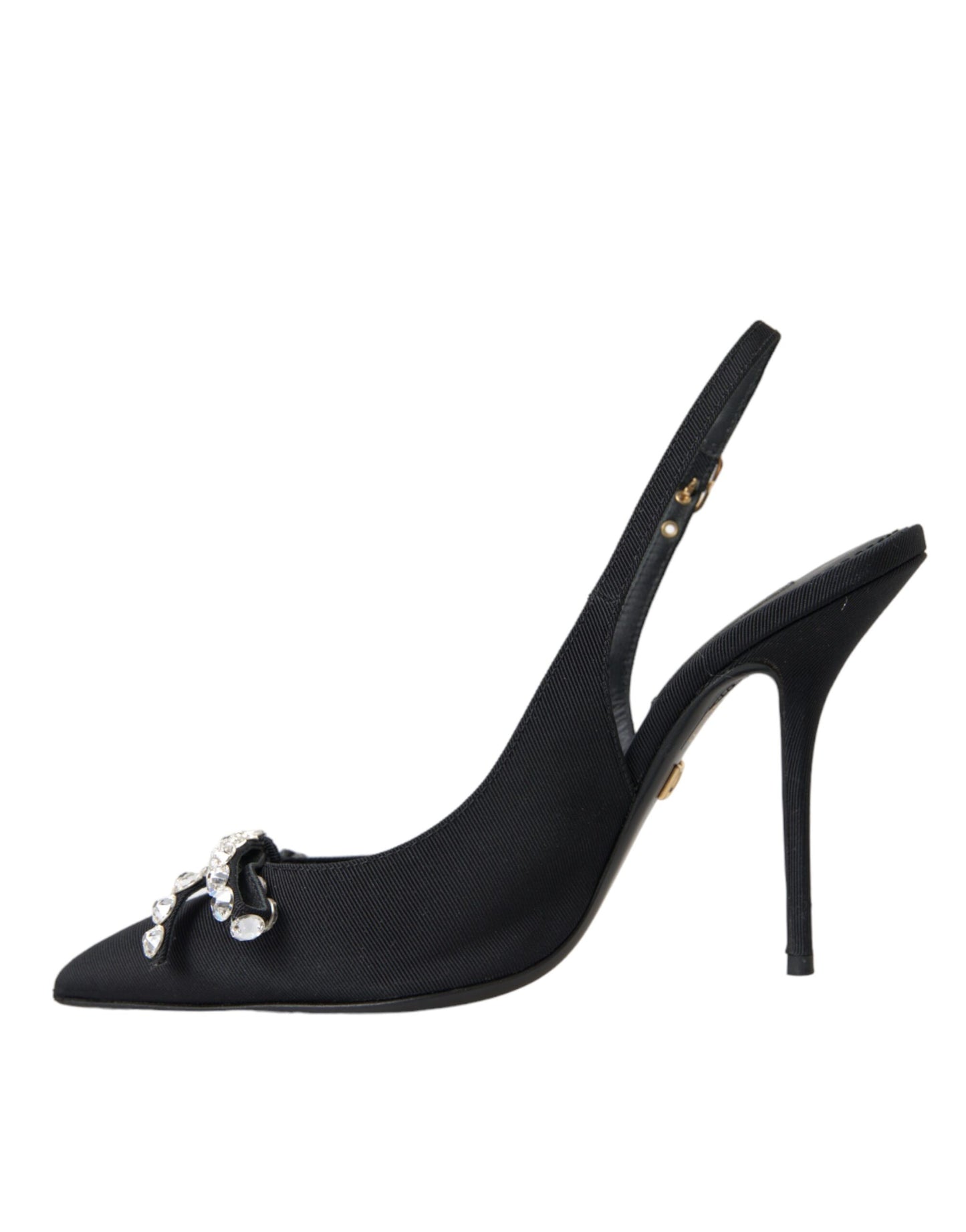 Dolce & Gabbana Black Crystal Embellished Slingback Shoes